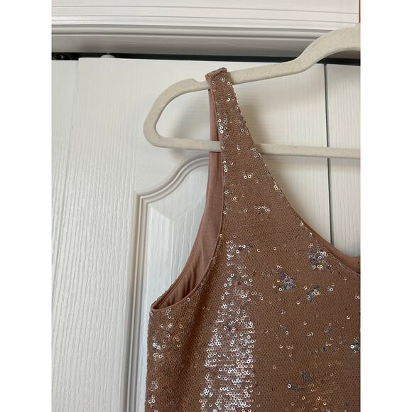 MICHAEL STARS Sequined Nude Top- Super Fun! - Picture 3 of 5